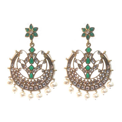 FESTIVE COLLECTION' HANDMADE KUNDAN EARRINGS SOLD BY PER PAIR PACK' BIG SIZE 70-75 MM