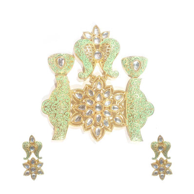 FESTIVE COLLECTION' HANDMADE KUNDAN PENDANT SET ' BIG SIZE AROUND 70-80 MM APPROX