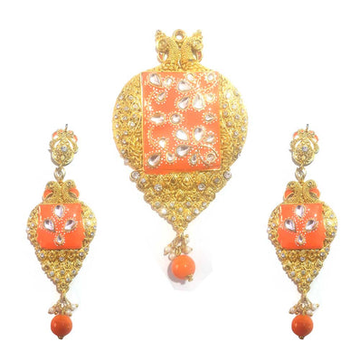 FESTIVE COLLECTION' HANDMADE KUNDAN PENDANT SET ' BIG SIZE AROUND 90-95 MM APPROX