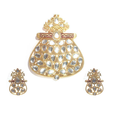 FESTIVE COLLECTION' HANDMADE KUNDAN PENDANT SET ' BIG SIZE AROUND 70-80 MM APPROX