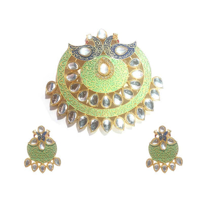 FESTIVE COLLECTION' HANDMADE KUNDAN PENDANT SET ' BIG SIZE AROUND 70-80 MM APPROX