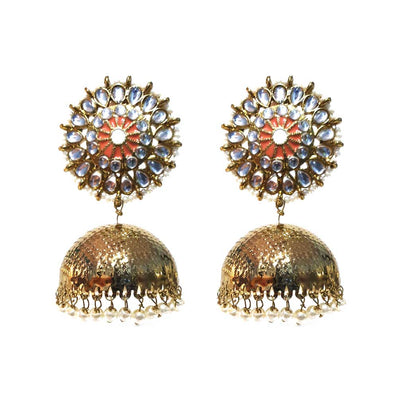 FESTIVE COLLECTION' HANDMADE DESIGNER JHUMKA KUNDAN EARRINGS SOLD BY PER PAIR PACK' BIG SIZE 60-65 MM