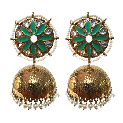 FESTIVE COLLECTION' HANDMADE DESIGNER JHUMKA KUNDAN EARRINGS SOLD BY PER PAIR PACK' BIG SIZE 60-65 MM