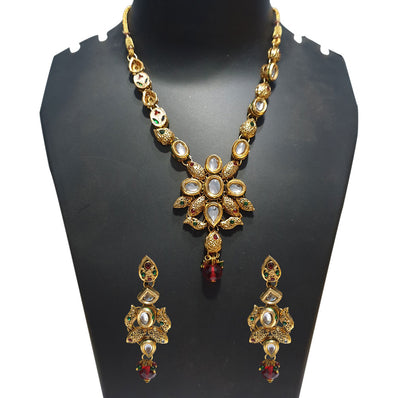 BEAUTIFUL KUNDAN NECKLACE' HAND CRAFTED WITH MATCHING EARRINGS' LIMITED EDITION