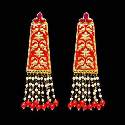 HANDMADE KUNDAN EARRINGS SOLD BY PER PAIR PACK' 80-90 MM