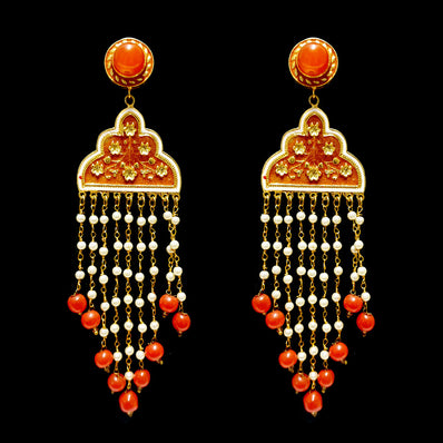 HANDMADE KUNDAN EARRINGS SOLD BY PER PAIR PACK' 70-80 MM