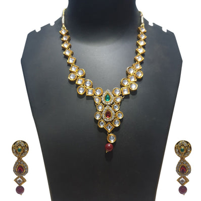 Beautiful Kundan Necklace' Hand Crafted with matching Earrings' Limited Edition