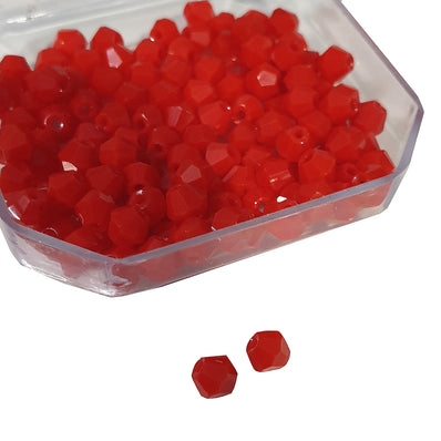 500 Pcs Beads Red Opaque CRYSTAL GLASS 4 MM SOLID RED CRYSTAL GLASS BEADS