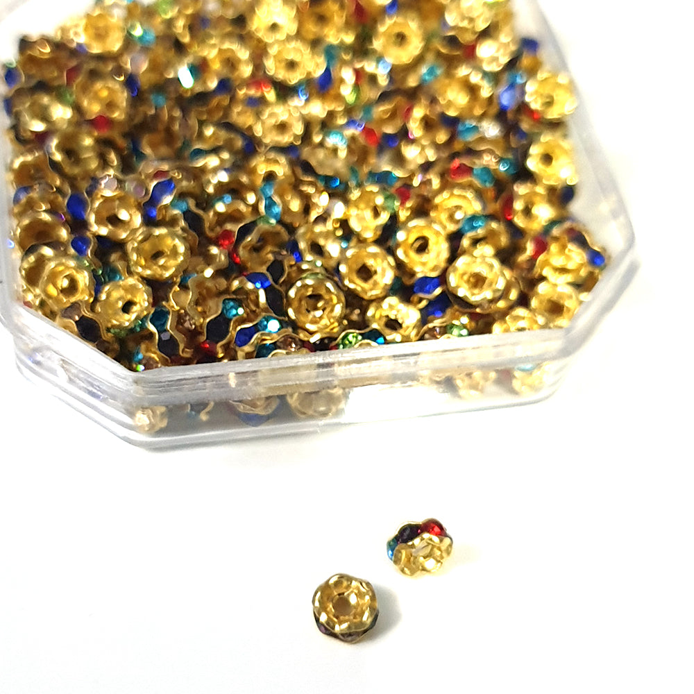 100 PIECES PACK' RHINESTONE BEADS SPACER SIZE 4 MM SPACER BEADS CRYSTAL