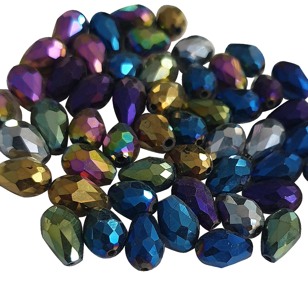 50 Pcs Pack Mix Metallic Drop 8x12mm for Jewelry Making beads charms
