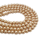 GLASS PEARL ROUND BEAD STRANDS HIGH QUALITY TRIPLE QUOTED , APPROX 114 PCS, STRANDS LINE APPROX 32 INCHES, in size 8mm round