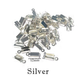 100 Pcs Pack Silver Plated Tips Cord end jewelery making findings