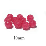 Pink 20 Beads quality products carved round Resin based 10mm round beads imported