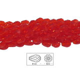 8X6 MM, CRYSTAL DROP 8X12MM LARGER SIZE SOLD PER STRAND, ABOUT 70-72 BEADS