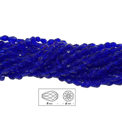 6X4MM, CRYSTAL DROP 8X12MM LARGER SIZE SOLD PER STRAND, ABOUT 90-92 BEADS