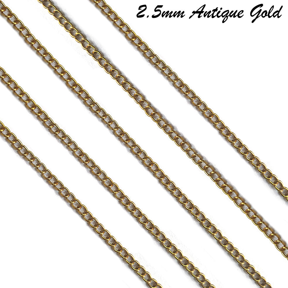 5 Meters antique gold plated chain for jewelry making size approx 2.5m –  Madeinindia Beads
