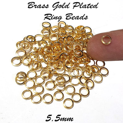 250 Pcs Pack Jump Ring Solid brass gold plated Size approx 5.5mm and inner circle about 4mm