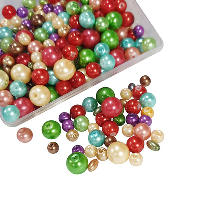 300 Beads Loose Glass Pearl Beads Mix assortments