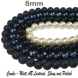 8mm Round Glass Beads Combo Pack