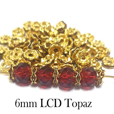 100Pcs 6mm Rondelle Acrylic Crystal Rhinestone Spacer Beads for Jewelry