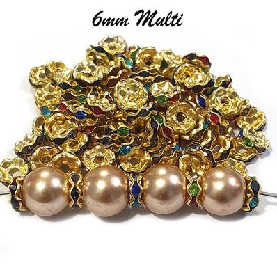 8MM Diameter Rhinestone Spacer Beads,Crystal Diamond,Brass,Silver Plat –  Rosebeading Official