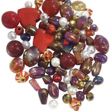 100 Grams Pack, Red and White Combination Bead Mix