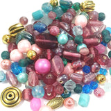 100 Grams Pack Pink and Teal Aqua combination beads