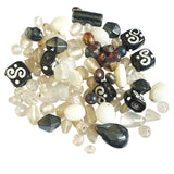 200 Gram Pack Black and White Combination Glass beads Mix