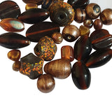 250 Gram Pack Large and Medium glass beads brown shade mix