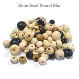 100 Pcs Bone Round Mix beads for jewelry making