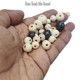 100 Pcs Bone Round Mix beads for jewelry making