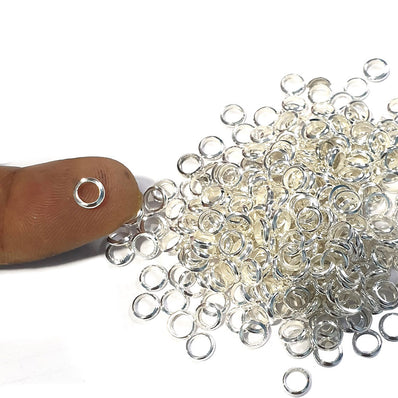 250 PCS PACK JUMP RING SOLID BRASS Silver PLATED SIZE APPROX 5.5MM AND INNER CIRCLE ABOUT 4MM