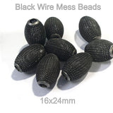 10 Pcs Pack Black Wire Mess Beads for jewellery Making