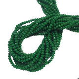 2 Strands/Line Green dark opaque 4mm rondelle Crystal glass beads for jewellery making