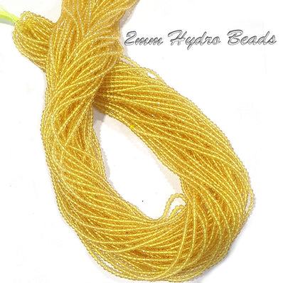 2 MM HYDRO GLASS BEADS ROUND SOLD BY PER LINE' 14 INCHES LONG' 180-185 PIECES