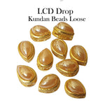 10 Pcs Pack 8x12mm Drop LCD Gold Kundan stone beads for jewellery making