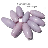 10 Pcs Pack, Larger Size Oval Lavender color glass beads for jewellery making