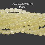 200 Beads Hand Cut Toapz glass beads for jewelry making approx size 6mm