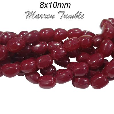 1 STRANDS 8X10MM Tumble JADE imitation GLASS BEADS