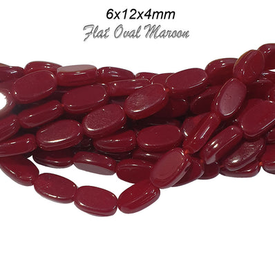 2 STRANDS 6x12x4MM Flat Barrel Oval  JADE imitation GLASS BEADS