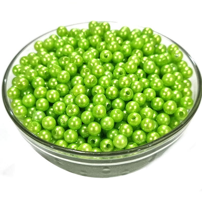 100 GRAM PACK, ABOUT 850-900 BEADS' 6 MM' HIGH QUALITY ACRYLIC PEARL FLUX BEADS FOR JEWELRY AND CRAFT' FOR BULK QUANTITY ORDER GET SPECIAL RATE