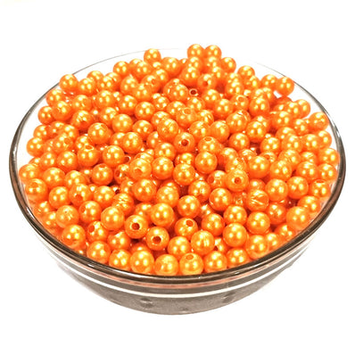 100 GRAM PACK, ABOUT 850-900 BEADS' 6 MM' HIGH QUALITY ACRYLIC PEARL FLUX BEADS FOR JEWELRY AND CRAFT, FOR BULK QUANTITY ORDER GET SPECIAL RATE