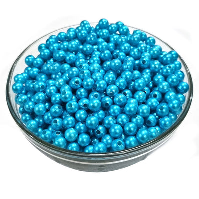 100 GRAM PACK, ABOUT 850-900 BEADS' 6 MM' HIGH QUALITY ACRYLIC PEARL FLUX BEADS FOR JEWELRY AND CRAFT, FOR BULK QUANTITY ORDER GET SPECIAL RATE