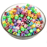 200 BEADS 6MM ACRYLIC SQUARE CUBE ALPHABET LETTER BEADS FOR BRACELET JEWELRY MAKING