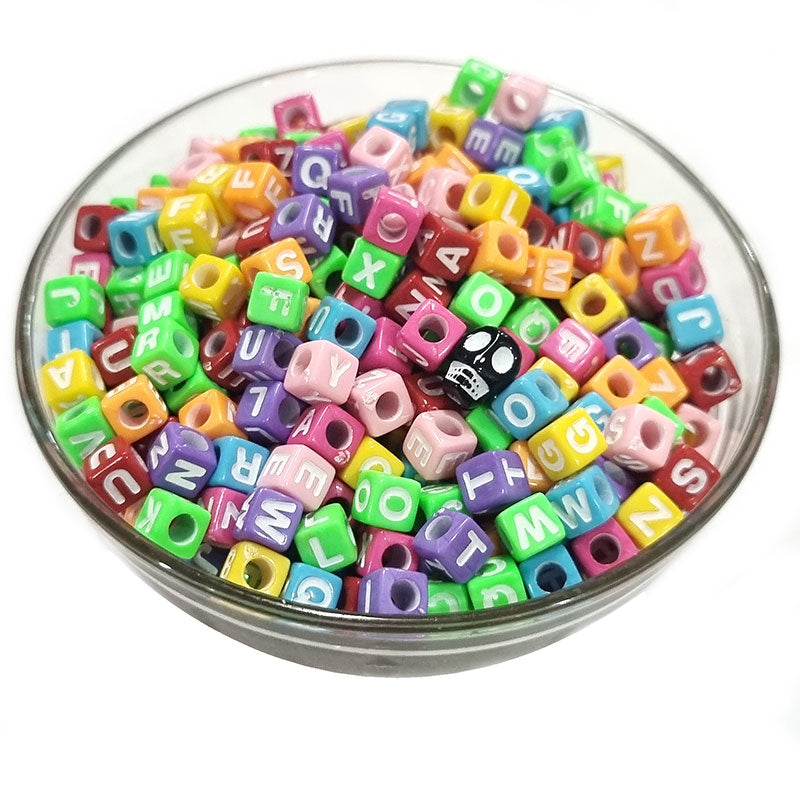 200pcs/Lot 5mm 26 Letter Beads Acrylic Spacer Beads Square