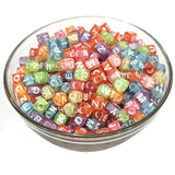 100 BEADS 6MM ACRYLIC SQUARE CUBE ALPHABET LETTER BEADS FOR BRACELET JEWELRY MAKING