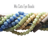 Monalisa Beads, 10 Strands mix colors round and tube cats eye beads