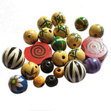 25 pcs pack wood painted bead mix size mixed approx 12mm~18mm