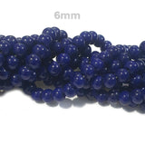 Sold Per Strand of 16" Czeck Glass beads Lapiz blue color, size 6mm