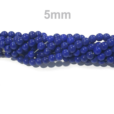 Per Srand/Line 16" Blue Czech imported round glass beads